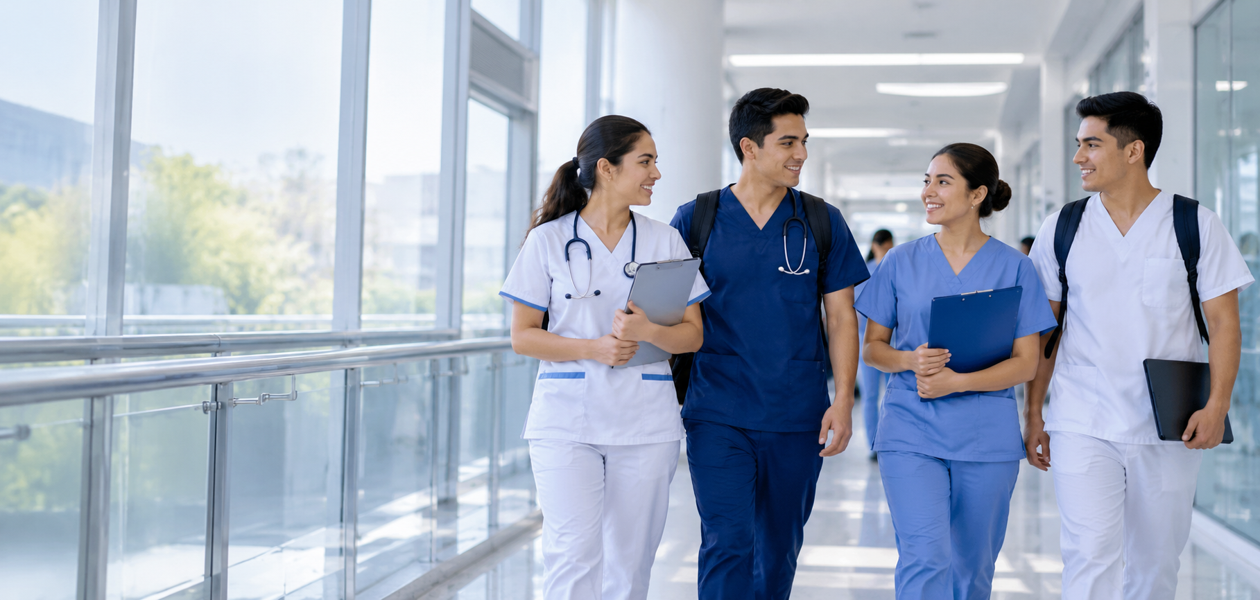 Jóvenes profesionales del sector salud.